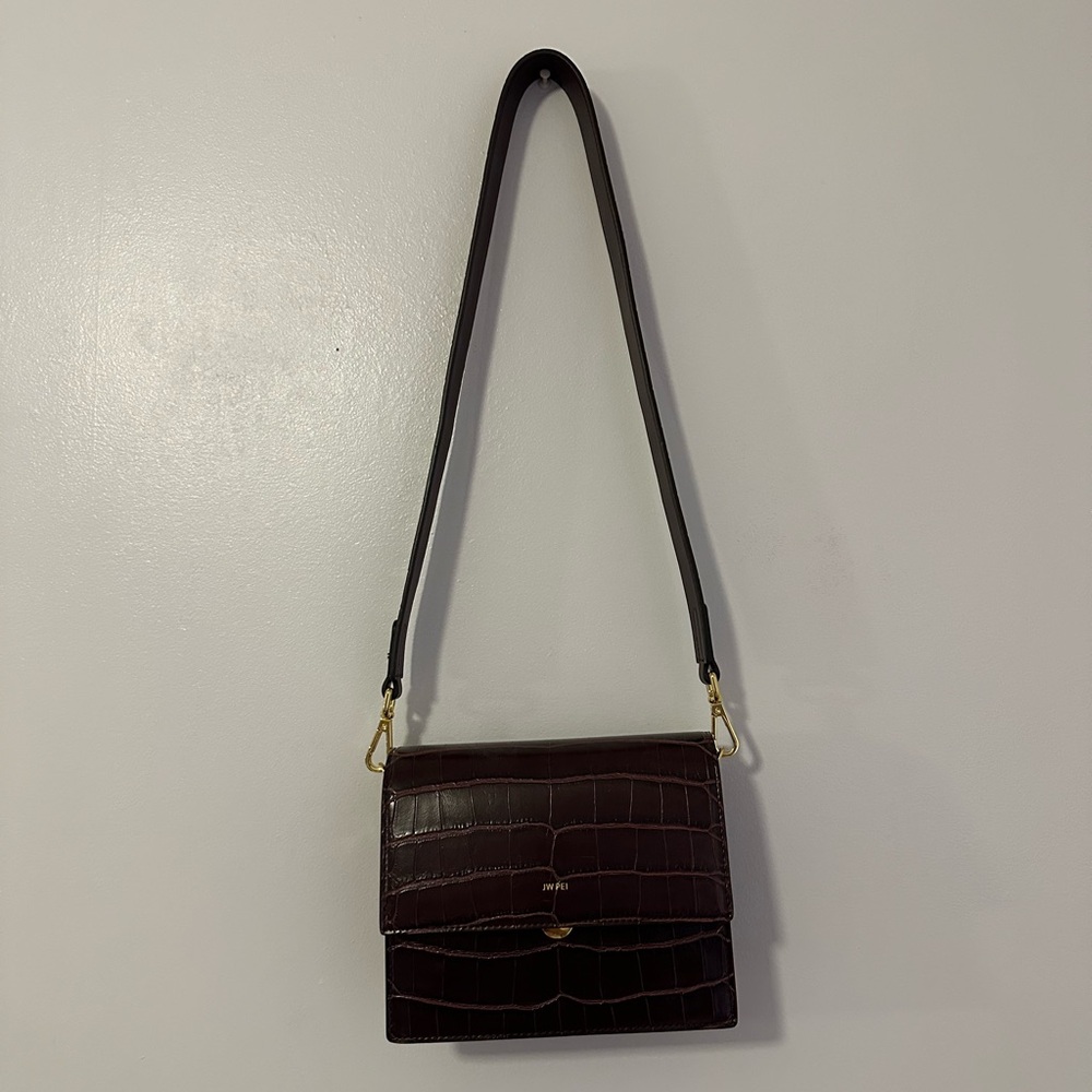 JW PEI MINI FLAP CROSSBODY - BROWN CROC